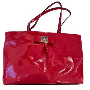 NWT Kate Spade New York Small Evie Veranda Place Patent Leather Tote Bag Red NEW